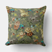 美しいエキゾチックな鳥、沼緑の背景 クッション (正面)