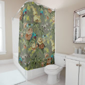 美しいエキゾチックな鳥、沼緑の背景 シャワーカーテン (インサイチュ)