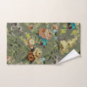 美しいエキゾチックな鳥、沼緑の背景 バスタオルセット (ハンドタオル)