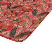 美しいエキゾチックヴィンテージの鳥のイラストレーション – ピンク カッティングボード (角)