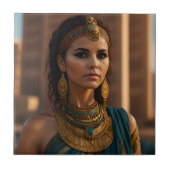 美しいエジプト人女性ポートレート タイル (正面)