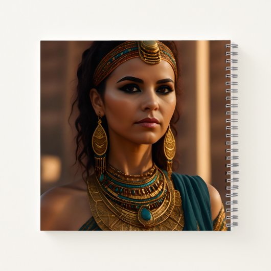 美しいエジプト人女性ポートレート ノートブック (裏面)