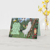 美しいエスキーとオーチャード聖なる書物、 経典マタイ7:7 カード (黄色い花)