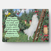 美しいエスキーとオーチャード聖なる書物、 経典マタイ7:7 フォトプラーク (正面)
