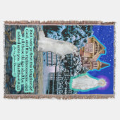 美しいエスキーと天使の聖なる書物、 経典マタイ6:33 スローブランケット (正面)