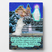 美しいエスキーと天使の聖書 マタイ 6:33 フォトプラーク (正面)