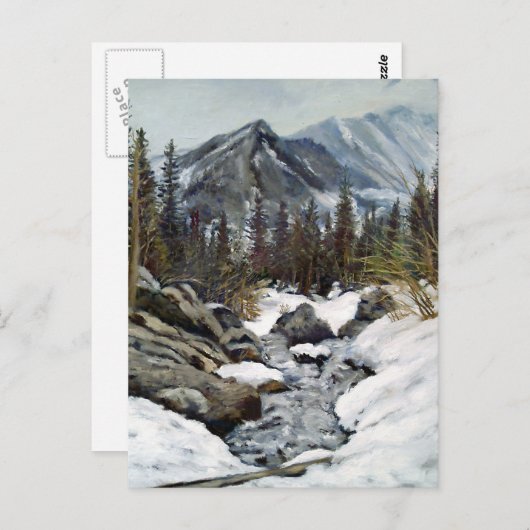美しいエステスパークのコロラド州冬の小川 ポストカード (正面/裏面)