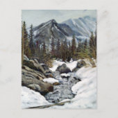 美しいエステスパークのコロラド州冬の小川 ポストカード (正面)