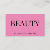 美しいエステティシャンはっきりしたタイポグラフィダークピンク 名刺 (正面)