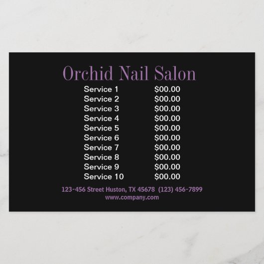 美しいエステティシャンマニキュアネイルサロン価格表 チラシ (裏面)