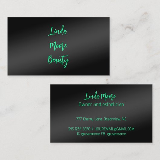 美しいエステティシャン 名刺 (正面/裏面)