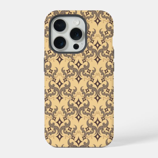 美しいエスニックダマスク模様の点描画 iPhoneケース (裏面)