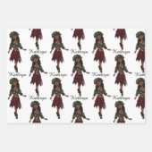 美しいエスニック・ガールパーソナライズされた ラッピングペーパーシート (正面)