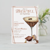 美しいエスプレッソマティーニの卒業おめでとう 箔招待状 (立ち正面)