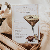 美しいエスプレッソマティーニの卒業おめでとう 箔招待状