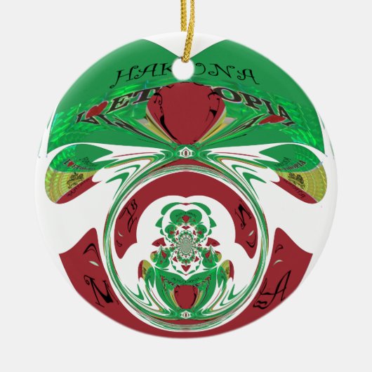 美しいエチオピア美しいハクナマタタ私はHeaが大好き セラミックオーナメント (正面)