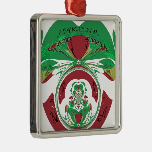 美しいエチオピア美しいハクナマタタ私はHeaが大好き メタルオーナメント (右)