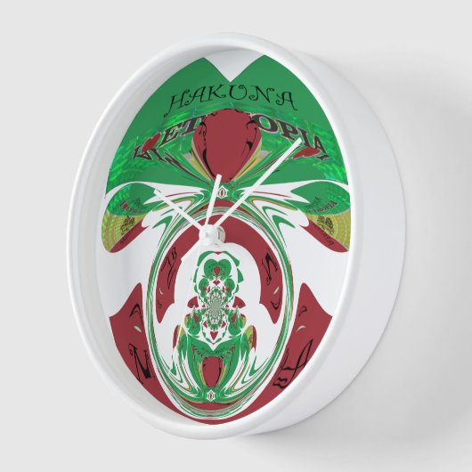 美しいエチオピア美しいハクナマタタ私はHeaが大好き 壁時計 (傾斜)