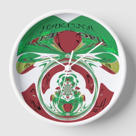 美しいエチオピア美しいハクナマタタ私はHeaが大好き 壁時計 (正面)