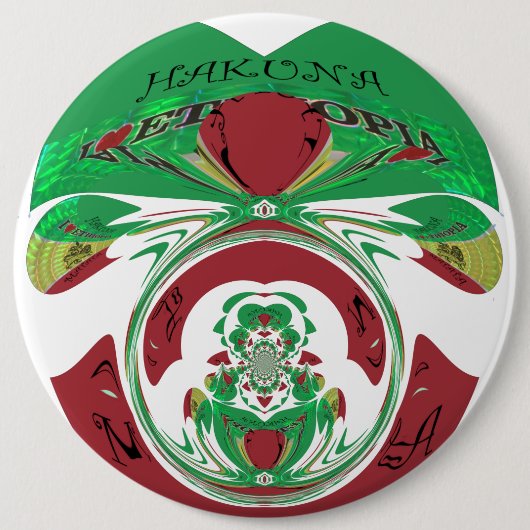 美しいエチオピア美しいハクナマタタ私はHeaが大好き 缶バッジ (正面)