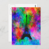 美しいエッフェル塔のパリの多彩な布の効果 ポストカード (正面/裏面)