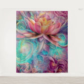 美しいエテお洒落リアールロータス花 タペストリー (正面)