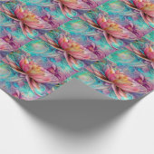 美しいエテお洒落リアールロータス花 ラッピングペーパー (角)