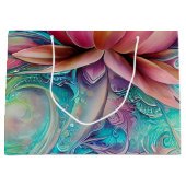 美しいエテお洒落リアールロータス花 ラージペーパーバッグ (正面)