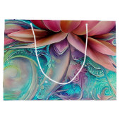 美しいエテお洒落リアールロータス花 ラージペーパーバッグ (裏面)