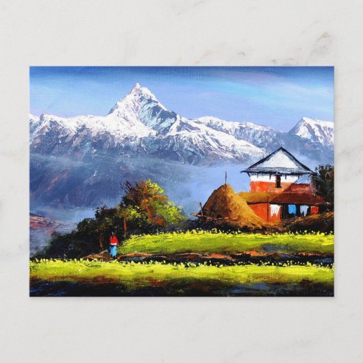 美しいエベレスト山のパノラマビュー ポストカード (正面)