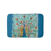 美しいエメラルドグリーンおよびターコイズの孔雀 バスマット (正面)