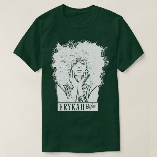 美しいエリカバドゥホワイト Tシャツ (デザイン正面)