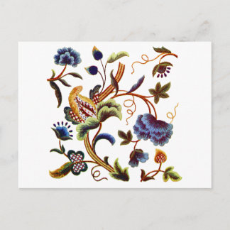 美しいエリザベタンジャコビーン刺繍 ポストカード