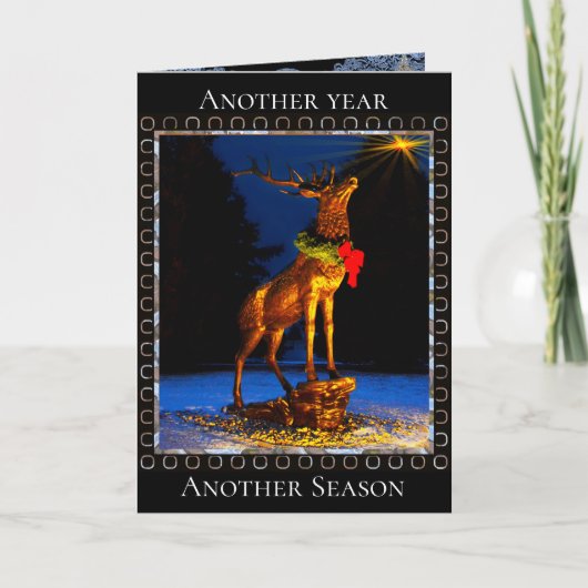 美しいエルククリスマスタイム シーズンカード (正面)