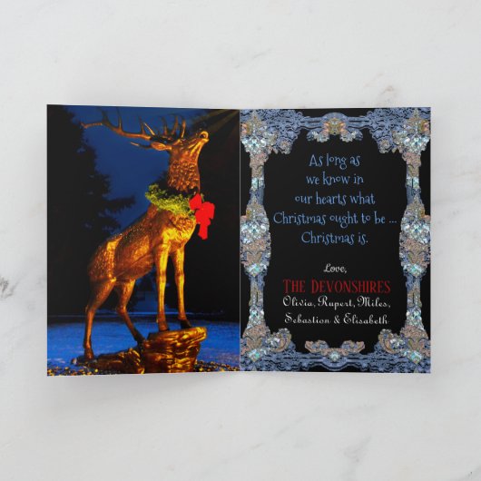美しいエルククリスマスタイム シーズンカード (内部)