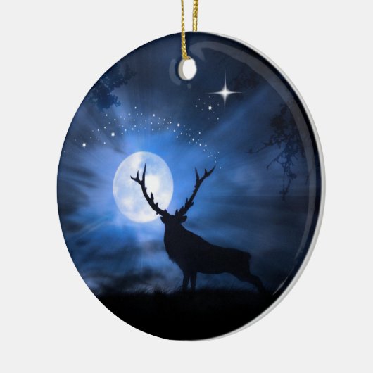 美しいエルククリスマスデコレーションオーナメント セラミックオーナメント (左)