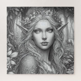 美しいエルフの女性スケッチ ジグソーパズル