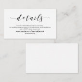 美しいエレガンス、ブラックスクリプト結婚、の詳細 エンクロージャーカード (正面/裏面)