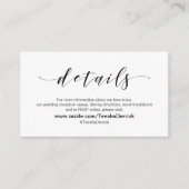 美しいエレガンス、ブラックスクリプト結婚、の詳細 エンクロージャーカード (正面)