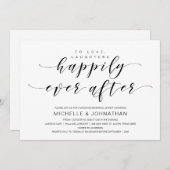 美しいエレガンス、ブラックスクリプト、リハーサルディナー 招待状 (正面/裏面)