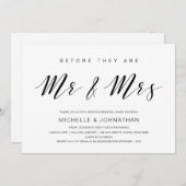 美しいエレガンス、ブラックスクリプト、リハーサルディナー 招待状 (正面/裏面)