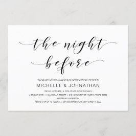 美しいエレガンス、ブラックスクリプト、リハーサルディナー 招待状