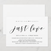 美しいエレガンス、ブラック、結婚の駆け落ち 招待状 (正面/裏面)