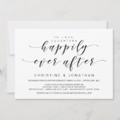 美しいエレガンス、ブラック、結婚の駆け落ち 招待状 (正面)