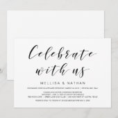 美しいエレガンス、ブラック、結婚式の秘密の誓い 招待状 (正面/裏面)