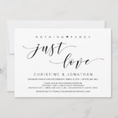 美しいエレガンス、ブラック、結婚式の秘密結婚 招待状 (正面)