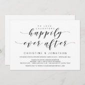 美しいエレガンス、ブラック、結婚式の秘密結婚 招待状 (正面/裏面)