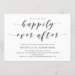 美しいエレガンス、黒い台本、リハーサルディナー 招待状