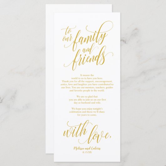 美しいエレガントお礼のカード プログラム (正面/裏面)