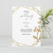 美しいエレガントなゴールドの招待状 招待状 (スタンド正面)